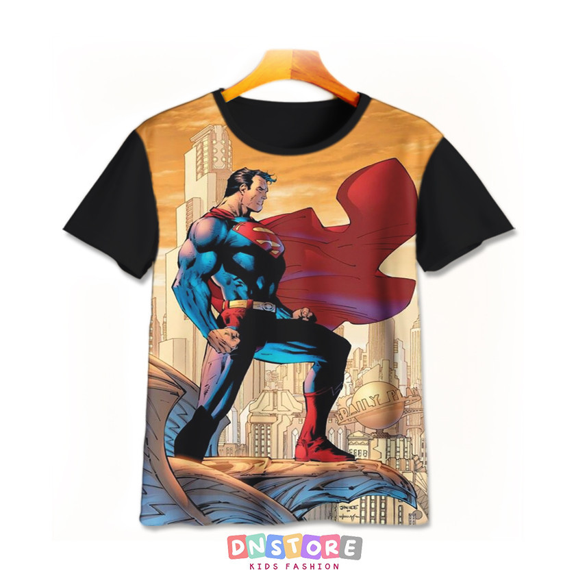 Kaos Anak Superman v5 Baju Anak Karakter Superhero Superman 3D Printing Untuk Umur 1-12 Tahun - DN S