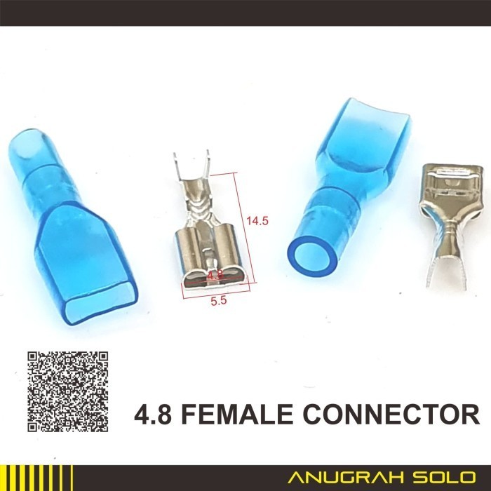 {{{{}}] Skun Female 4.8 Brass Chrome TANGGUNG 50 Set Dengan Sleeve Biru Model