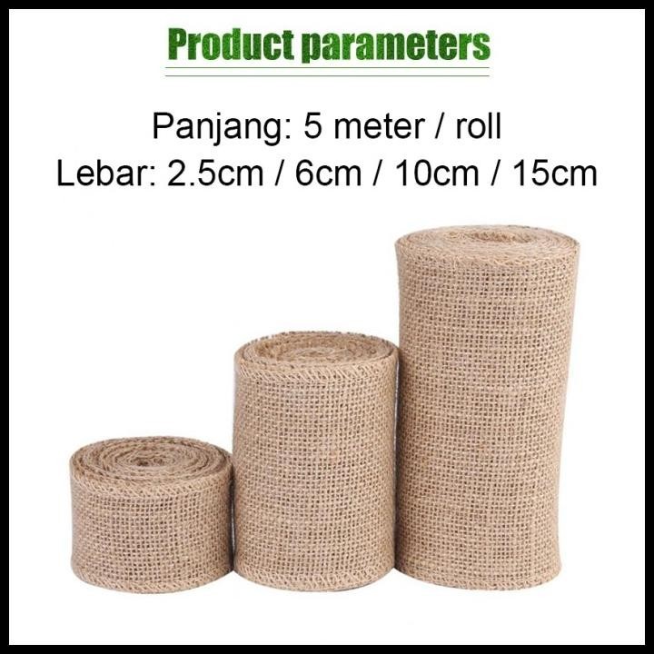 

HOT DEAL 5M PITA GONI DEKORASI PITA GONI HIASAN KADO PITA BURLAP JUTE RIBBON !!!!!!