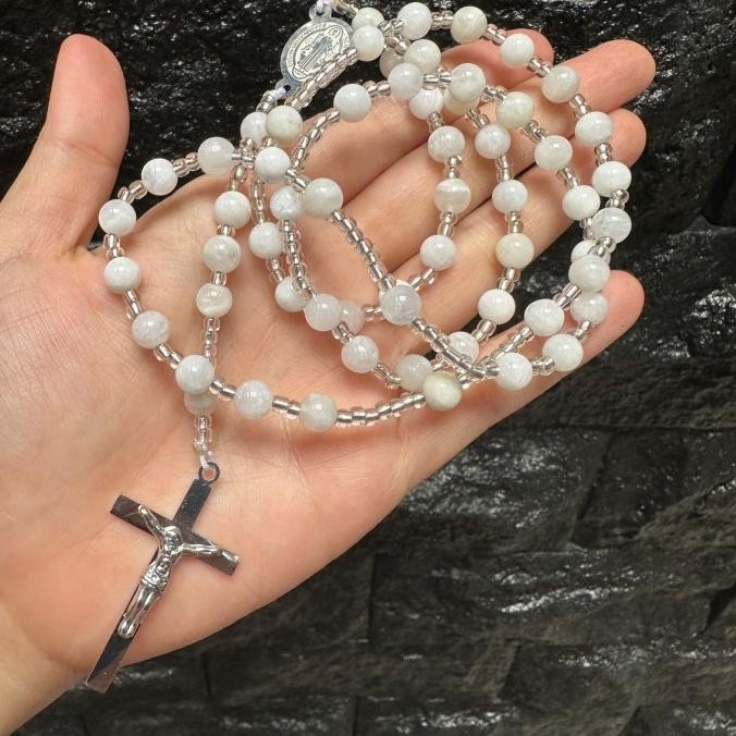 

Rosario Moonstone 6mm Stainless Steel