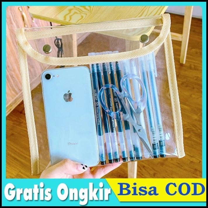 

GRATIS ONGKIR POUCH KANCING TRANSPARAN LUCU TAS PENSIL KOSMETIK TEMPAT ALAT TULIS