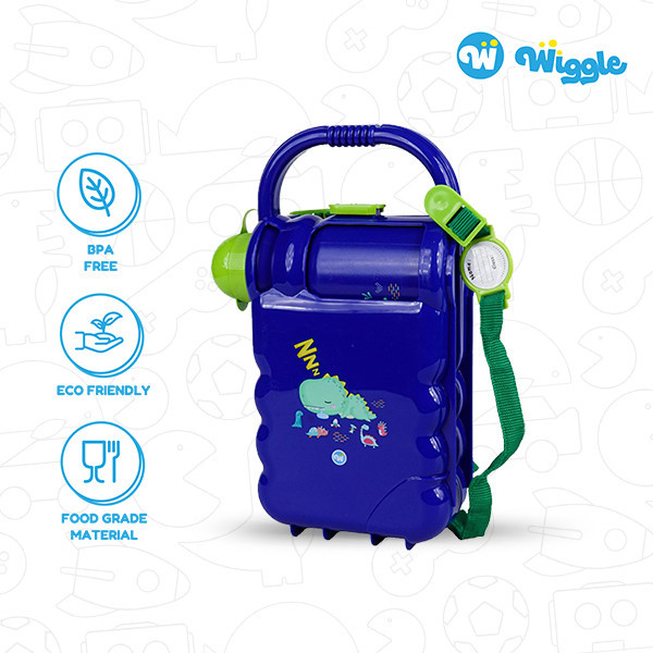 Tempat Makan Anak / Lunch Box Set Wiggle Hello Dino School Box