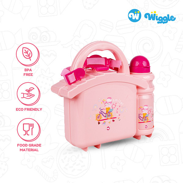 Tempat Makan Anak / Lunch Box Set Wiggle Pink Dessert School Box