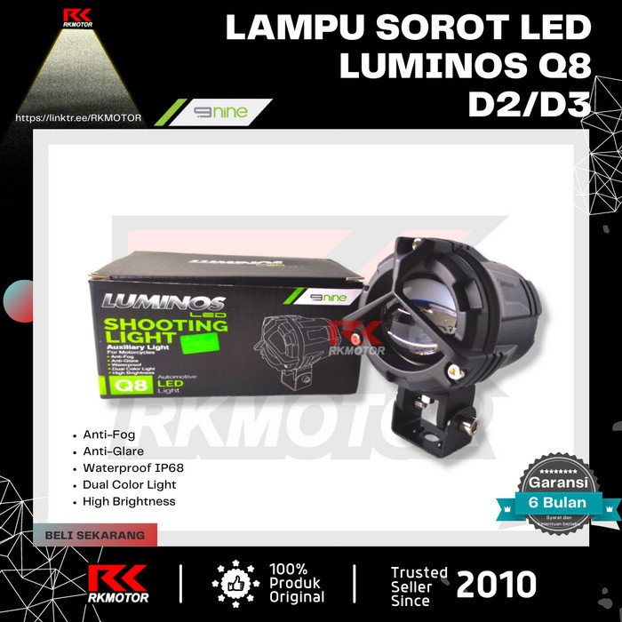 Terbaru New Lampu Tembak Led Luminos Q8 2 Warna Kuning-Putih Cut Off High Quality