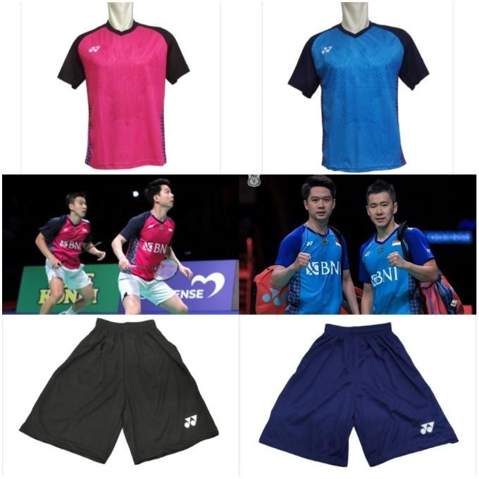 Kaos Badminton Denmark Open Kevin Marcus Celana Bulutangkis Minion