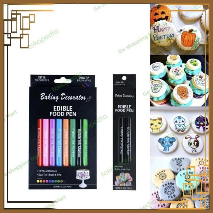

[GSM] (COD)1pcs edible food pen 2 sisi Pen Untuk menulis makanan anak Edible