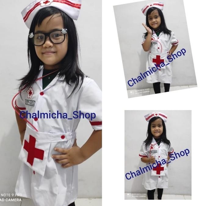 Kostum Baju Seragam Anak Profesi Dokter Suster Perawat Bidan New