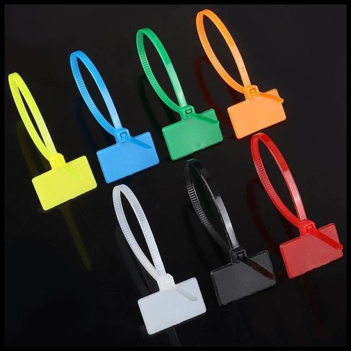 

TERMURAH 100PCS KABEL TIES LABEL MARKER LAN NYLON 7 WARNA CABLE LABEL TIE MAKER