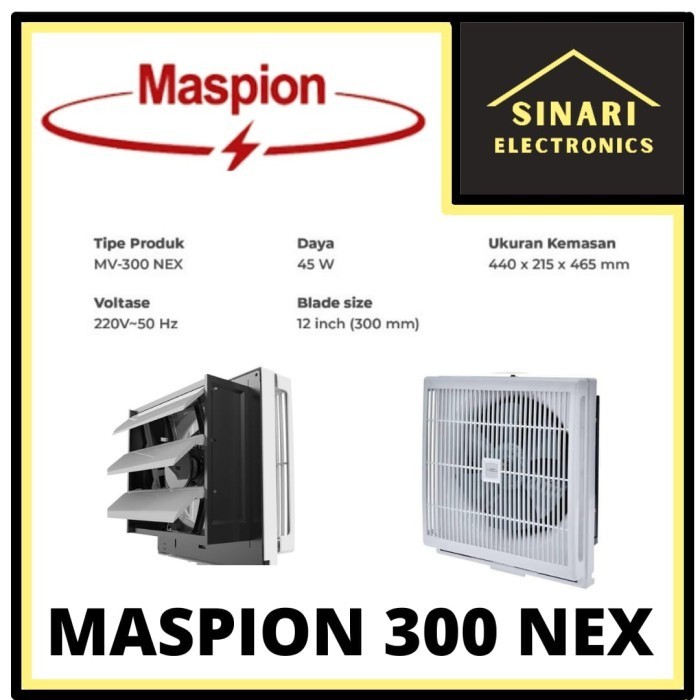 MASPION Exhaust Fan 12 inch (30cm) MV-300-NEX