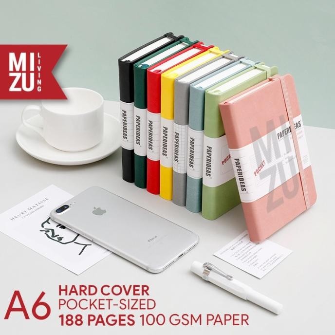 

PAPERIDEAS A6 HardCover NOTEBOOK 100GSM Fountain Pen Paper BUJO Jurnal
