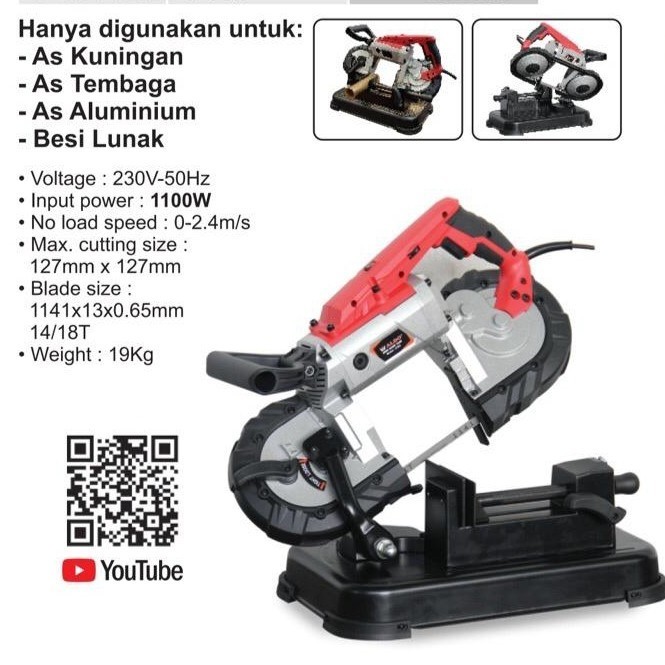 Tersedia Aldo 2103 - Mesin Bandsaw Potong Besi Metal Gergaji Duduk Band Saw