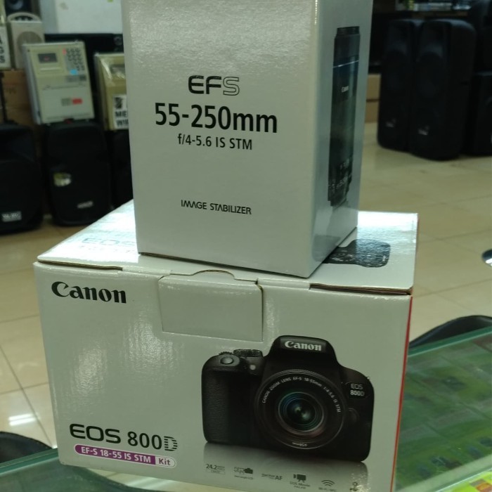 Canon Eos 800D Kit 18-55Mm Is Stm + Lensa Canon 55-250Mm Is Stm