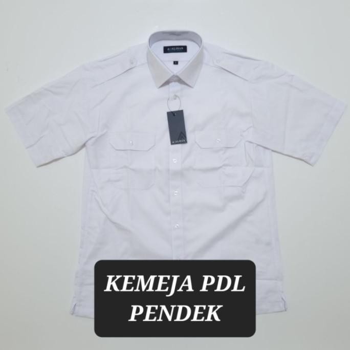 Kemeja Alisan Pdl Putih/Seragam Pangkat Pilot Lengan Pendek (Original)