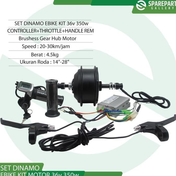 Set Ebike Kit Dinamo motor bldc 36v 350w sepeda listrik jeruji 36hole