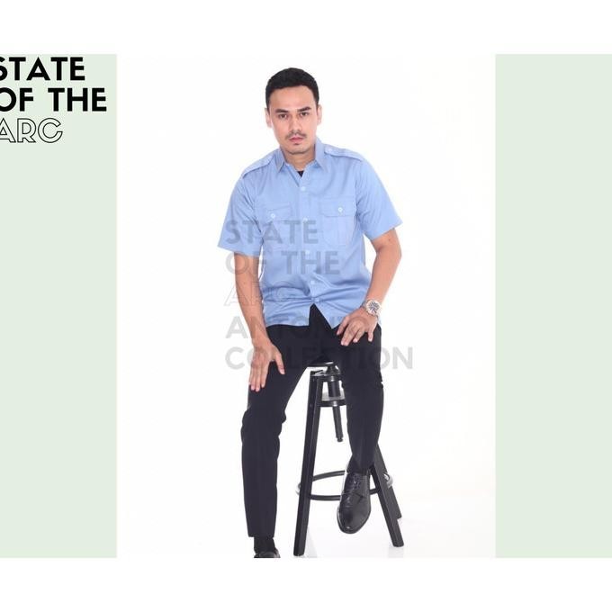 Baju Seragam Pns Biru Muda / Setelan Formal Pemda / Guru / Pdh /Pdl