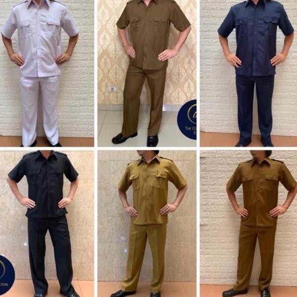 Terbaru Seragam Setelan Semi Wool Pemda Pns, Safari Pemda Pria, Baju