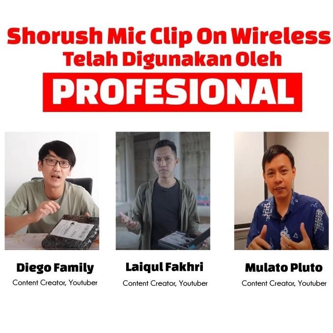 Shorush Gmp 1 Microphone Mic Clip On Wireless Vlog Camera Hp Asmr