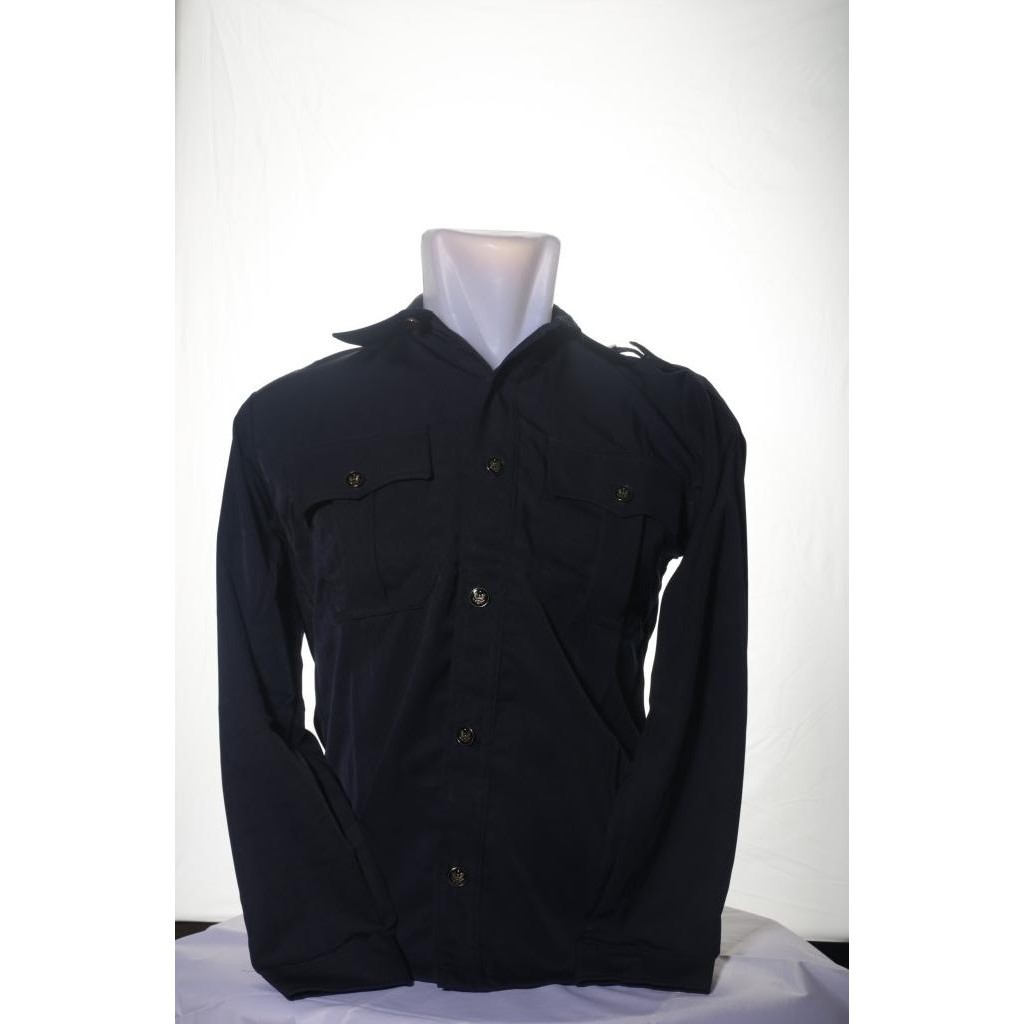 Seragam Pdl Safari Lengan Panjang Biru |Seragam Safari Satpam Security