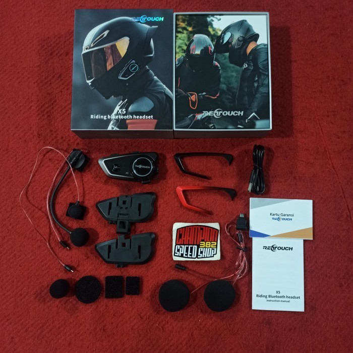 Intercom Interkom Helm Retouch X5 Riding Bluetooth Headset