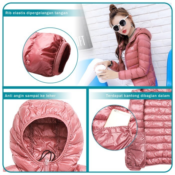 Elfs Active Puffin Down Hoodie - Jaket Bulu Angsa Wanita Ultralight Ul