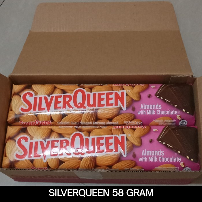 

SILVERQUEEN ALMONDS 65 GRAM 1 BOX (ISI 6 PCS)