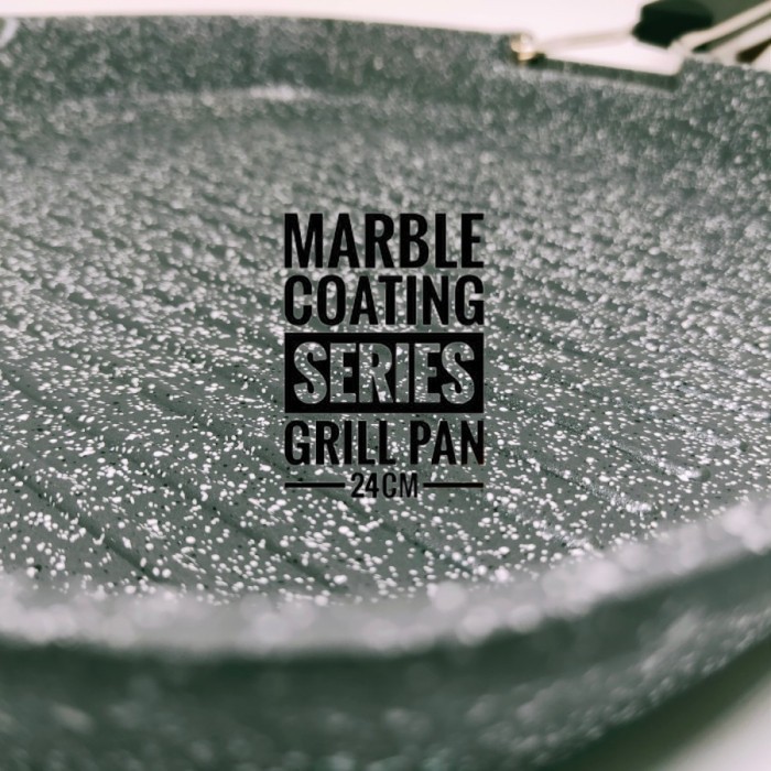 Wajan Bbq Grill Pan Marble Alunium Anti Lengket Akebonno 24Cm