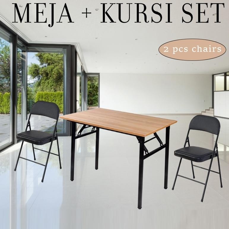 Set Meja Kursi Lipat 1 Meja 2 Kursi Meja Belajar Set Kursi Minimalis Meja dan Kursi Kantor Meja Lipa