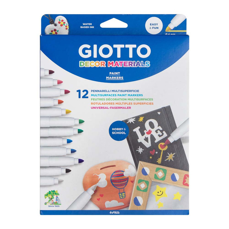 

Giotto Multisurfaces Fibre Pens, 12 Colours