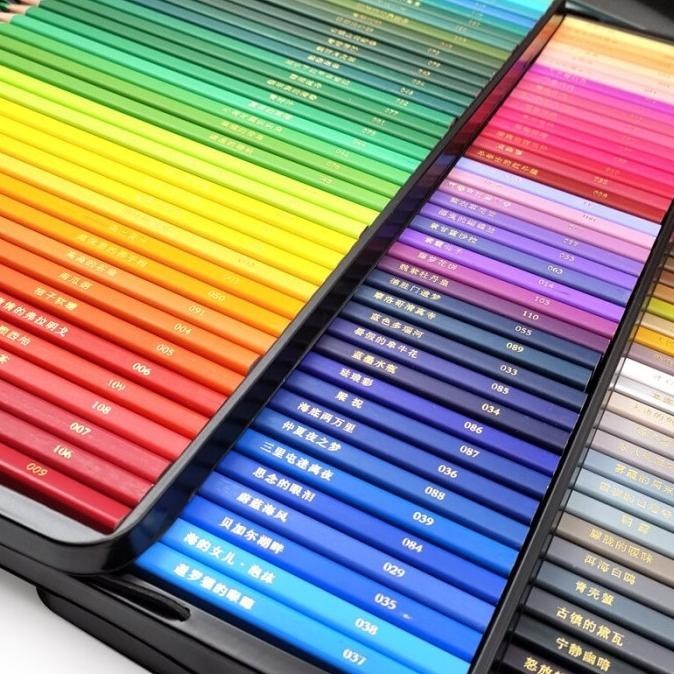

Brutfuner 120 Colors Professional Oil Color Square Pencils Set Tinbox