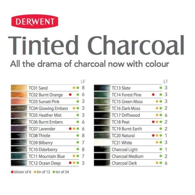 

Derwent Tinted Charcoal Pencil Set 24