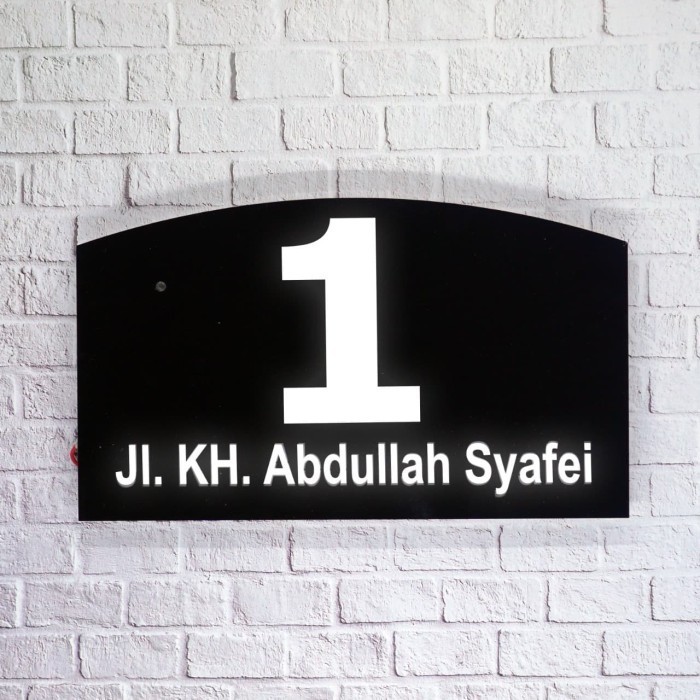 Nomor Rumah Akrilik Acrylic Led