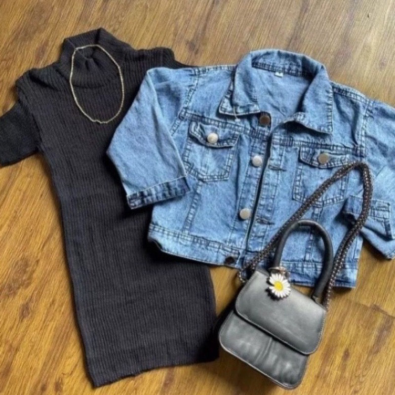 Promo Mega Sale 5.5 // Jaket Jeans Anak Perempuan + Setelan Jaket Gamis Anak Jeans Viral 1-8 Tahun