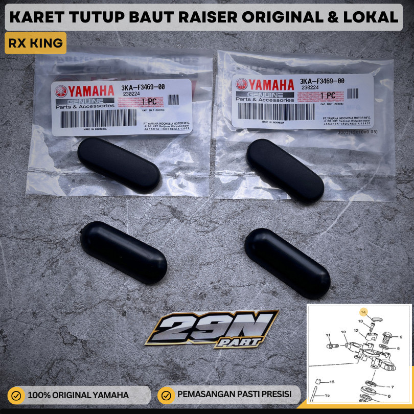 KARET TUTUP BAUD RAISER STANG LINTAH RX KING (3KA-F3469-00) ORIGINAL