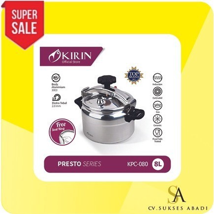 Terbaru Kirin Pressure Cooker Kpc-080 8 Liter Kpc080 Panci Presto 8L Kpc 080 Promo Terlaris