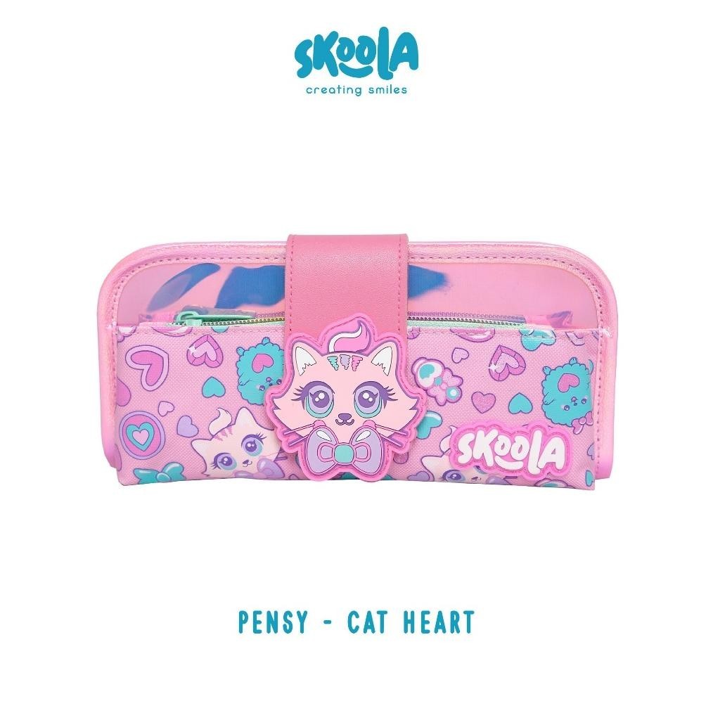 

er-6 Skoola Tempat Pensil Lipat 3 Pencil Case Threefold Anak Perempuan Lucu Unicorn Cat - Pensy Murah