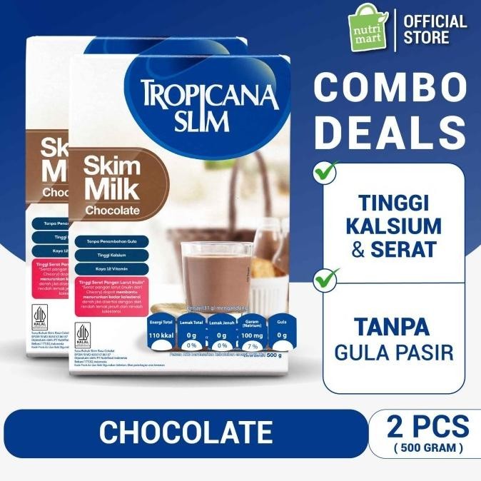 

Twin Pack: Tropicana Slim Skim Milk Chocolate 500gr