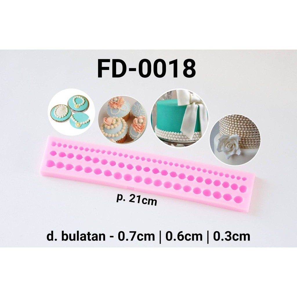 FD-0018 Cetakan silikon fondant coklat kalung rantai mutiara (Cetakan silikon)
