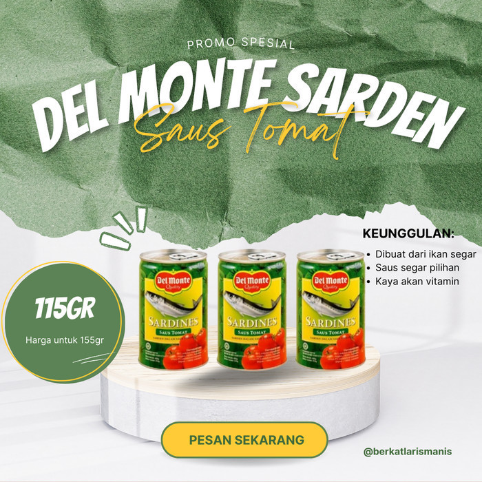 

DEL MONTE SARDONES SAUS TOMAT 155GR SARDEN DALAM SAUS TOMAT