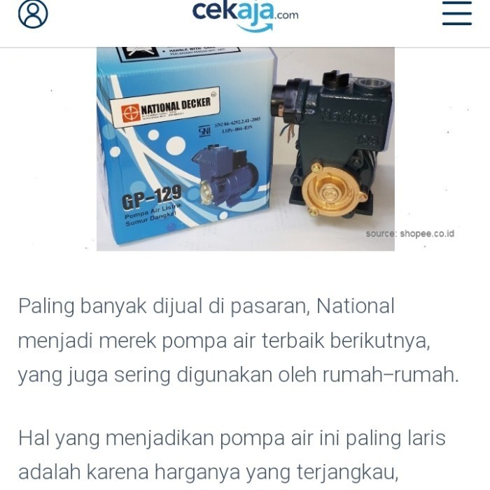 BOOSTER PUMP OTOMATIS SHIMIZU PENDORONG NASIONAL OTOMATIS BOOSTER MURAH