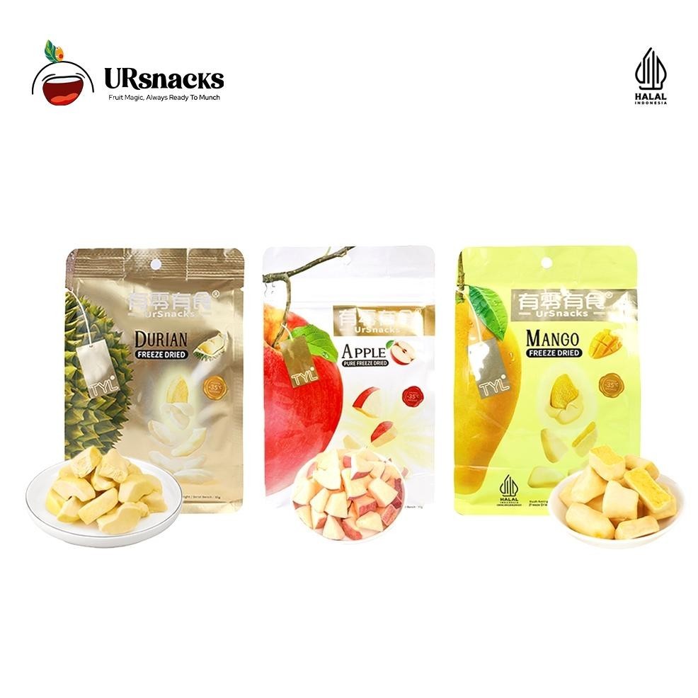 

URSNACKS Bundle Of 3 - Freeze Dried Keripik Sehat Durian + Mango + Apple