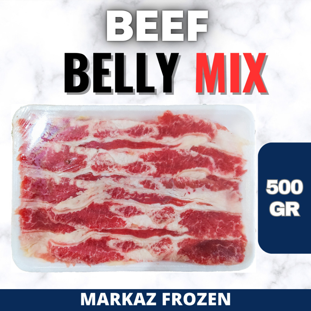 BEEF SLICE BELLY FAT MIX 500GR
