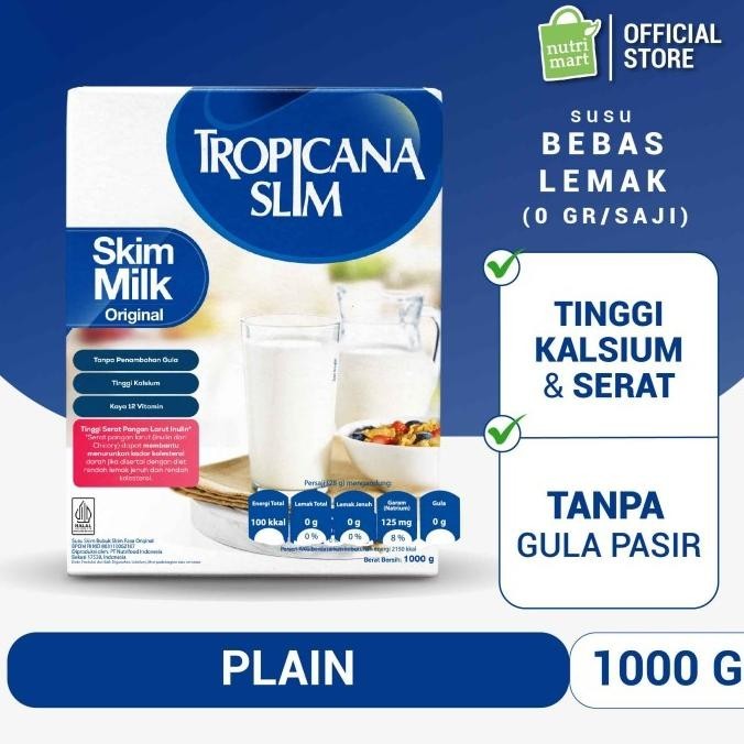 

Tropicana Slim Skim Milk Plain 1kg - Susu Turunkan Kolesterol