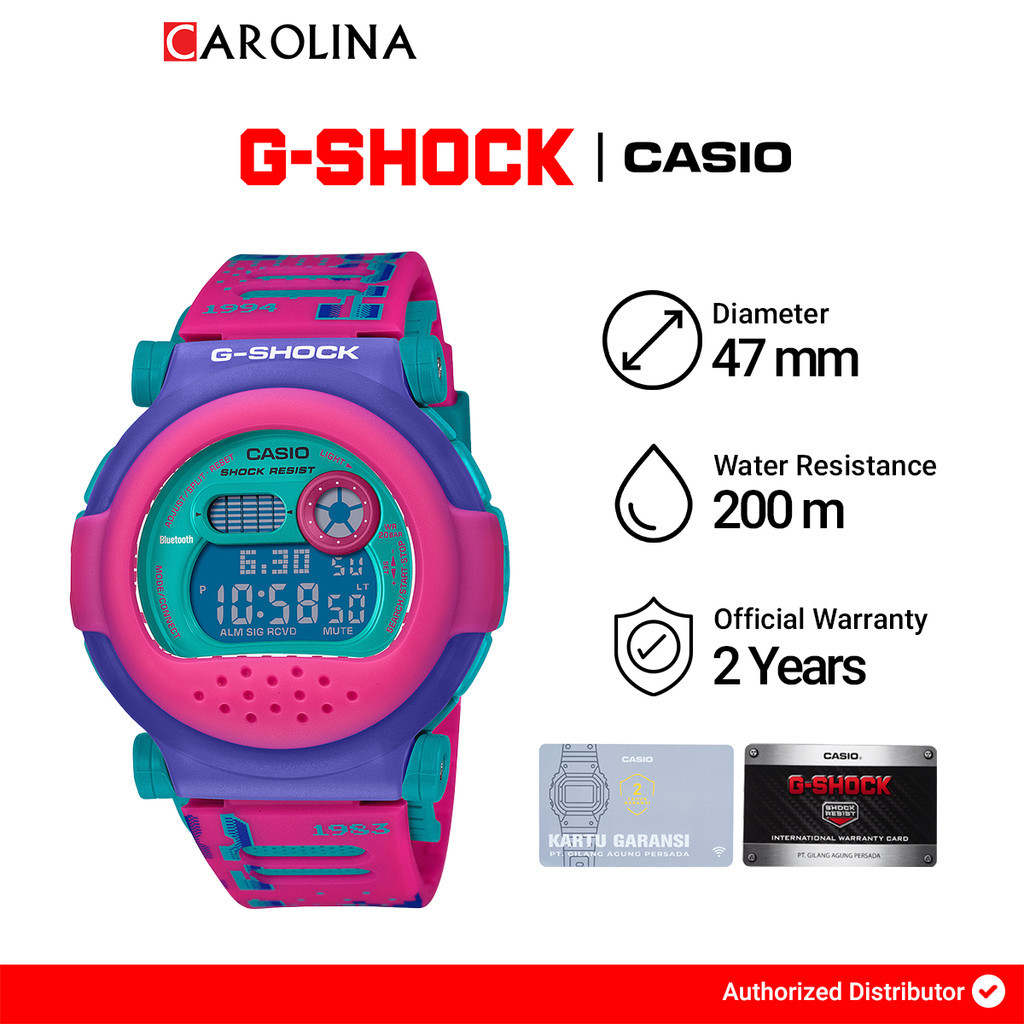 Jam Tangan Pria Casio G SHOCK Retro Video Game Series G-B001RG-4D Pink removable capsule bezel and r