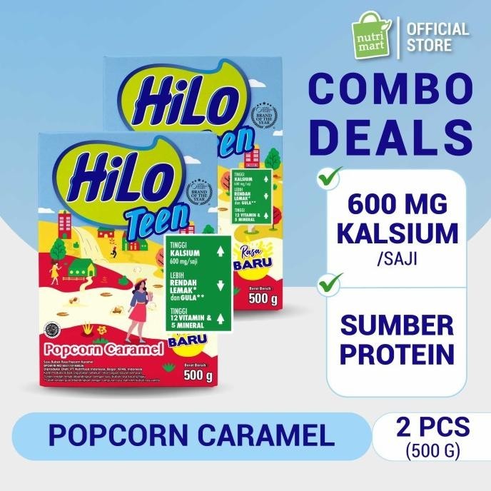 

Twin Pack: HiLo Teen Popcorn Caramel 500gr - Susu Tinggi Kalsium