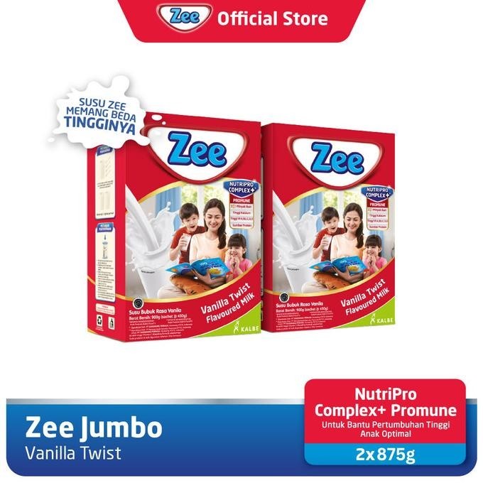 

Zee Reguler Jumbo Vanilla Twist Milk 2x450G (2 Pack)