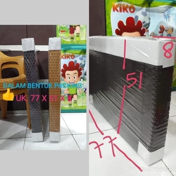 Ready Stok Set= 4 Kursi Rotan + 1 Meja Tamu Besar Rotan Plastik Super Sakura_Jou
