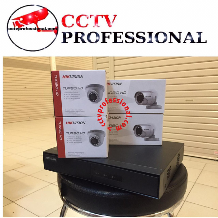 Paket Cctv Hikvision 4 Camera Out 2 Megapixel Pengkap + Hardisk