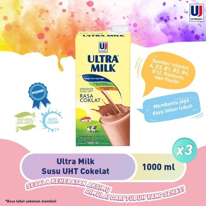 

Ultra Milk Susu UHT Cokelat 1L [Paket isi 3pcs]