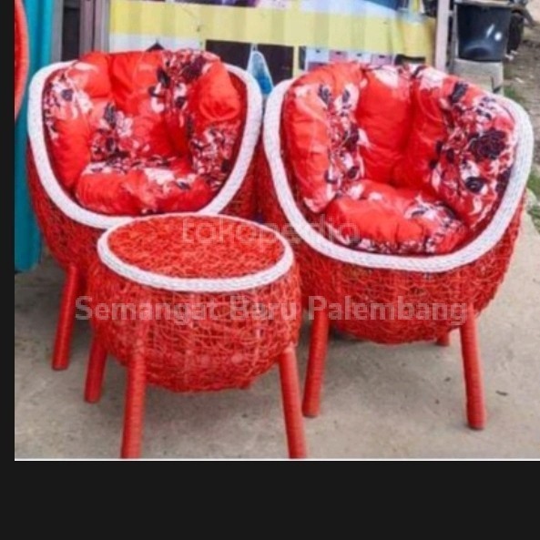 ~^~^~^] Kursi Teras Rotan Sintetis Anyaman / Kursi Santai Rotan / Sofa Rotan