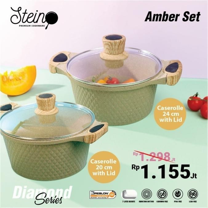 Gratis Ongkir Stein Cookware Amber Set Granite Diamond Series Gustiilasaa